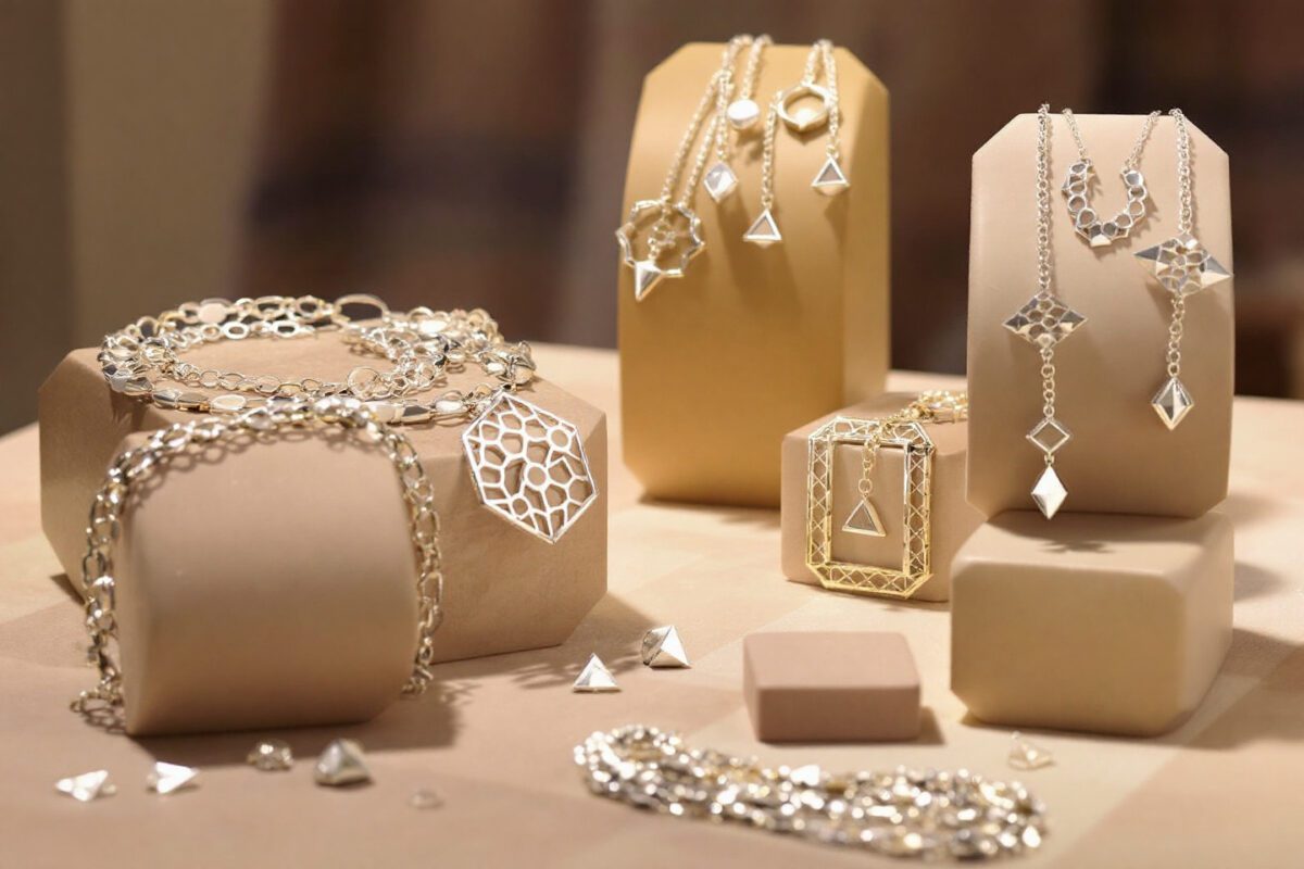 Joyería con formas geométricas